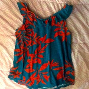 Girls tropical summer top Hawaiian print